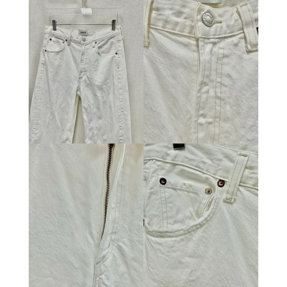 AGOLDE White Low Curve Jean in Milkshake Womens Size 27 100% Cotton A197B-1183
